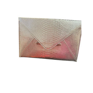 Vince Camuto Metallic Snake Embossed Envelope Clutch Bag
